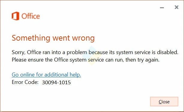 How to Solve Microsoft office 365/2021/2019 Error Code 30094–1015 | by Messimes | Medium