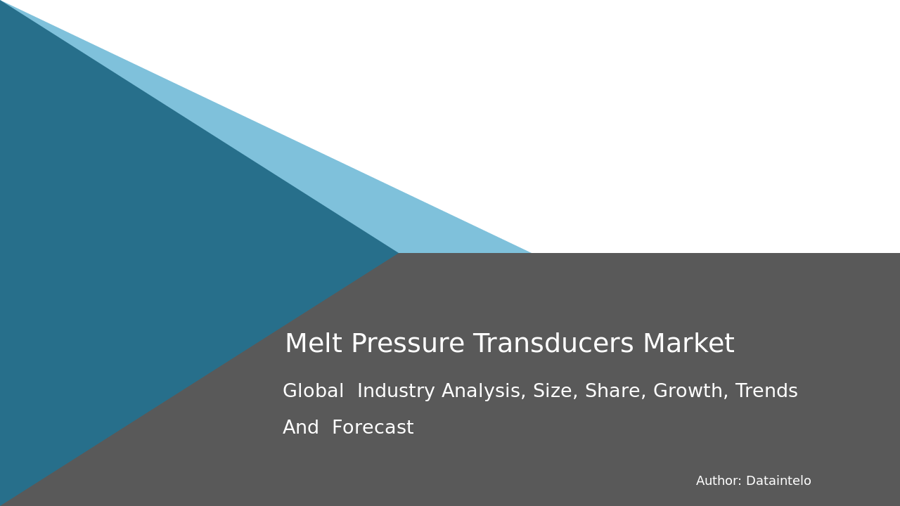 Melt Pressure Transducers Market Report | Global Forecast From 2024 To 2032