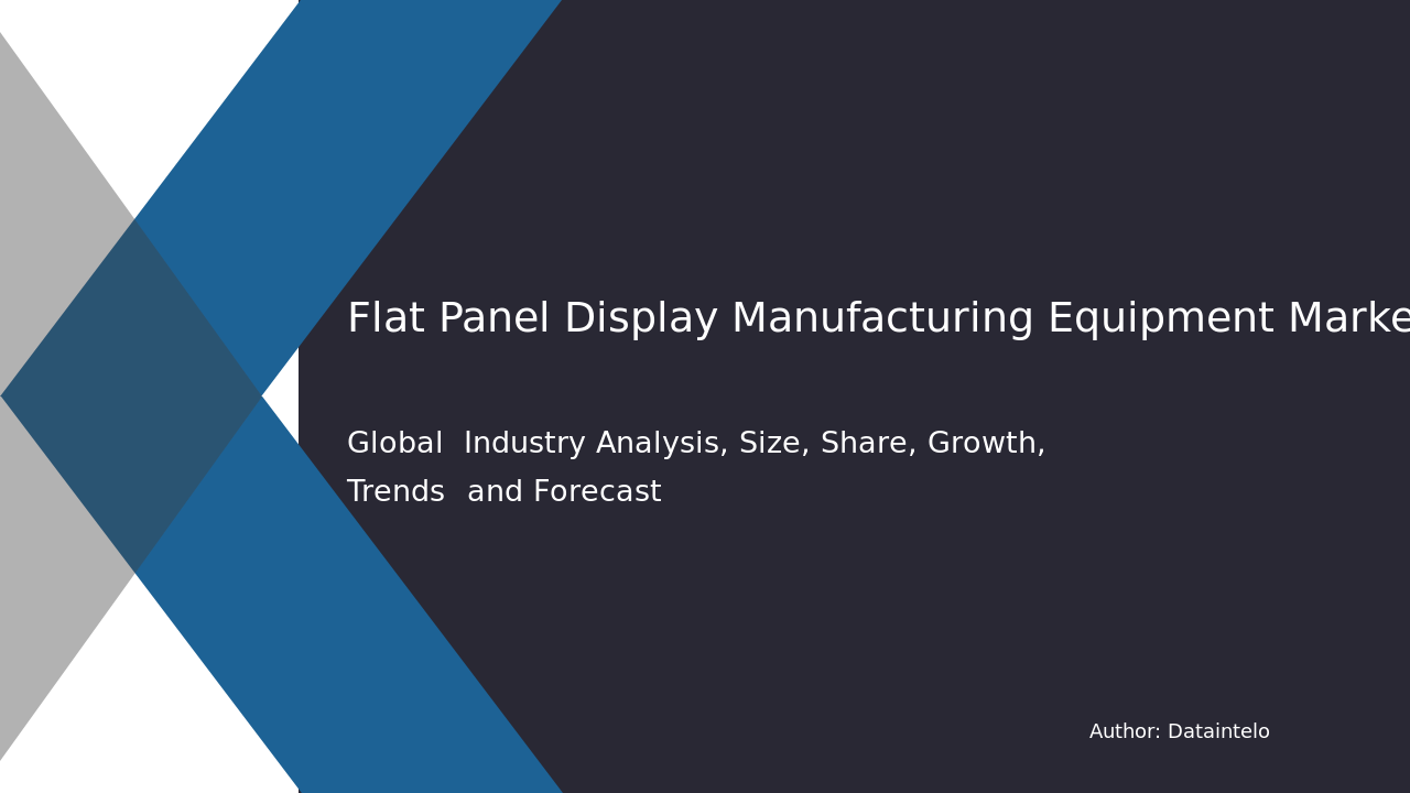 Flat Panel Display Manufacturing Equipment Market Research Report 2032