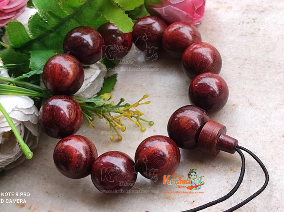 Round Beads Pure Red Chandan Bracelet